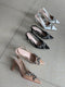 Crystal Embedded Close Toe Sling Back Heels